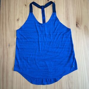 Nike, size Small: blue open back tank top with logo